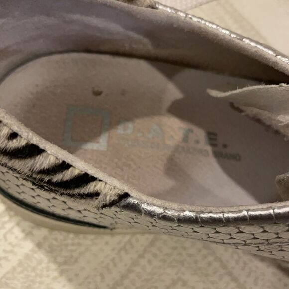 D.A.T.E. Women’s Silver & Black + Zebra Fur Sneakers - Picture 8 of 8